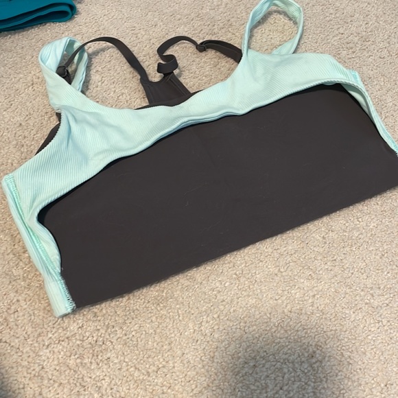 Nike Yoga Indy Infinalon Sports Bra Mint Green Dark Gray - Picture 4 of 6